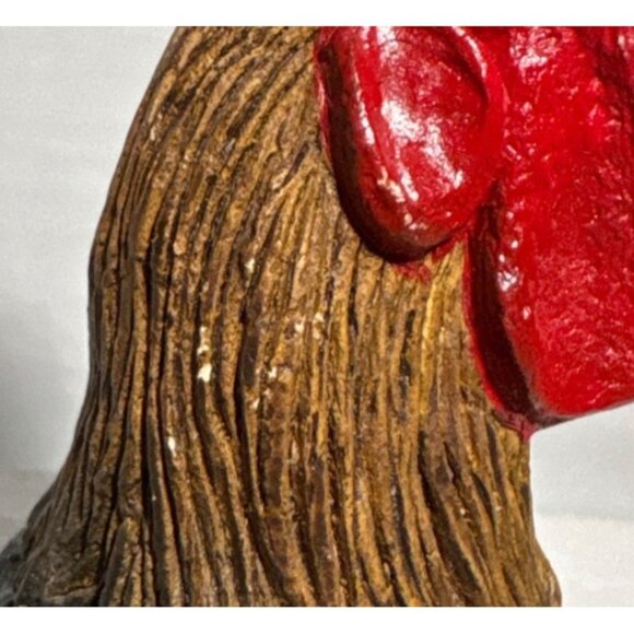 Rooster Figurine Hand Painted 4" Signed 1985 Farmhouse Decor Resin - Picture 14 of 14